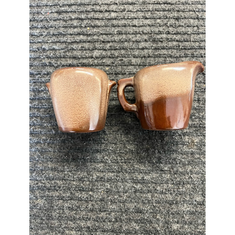 Vintage Frankoma Pottery Creamer and Sugar Set No Lid Brown Tan Ceramic EUC - Picture 7 of 11